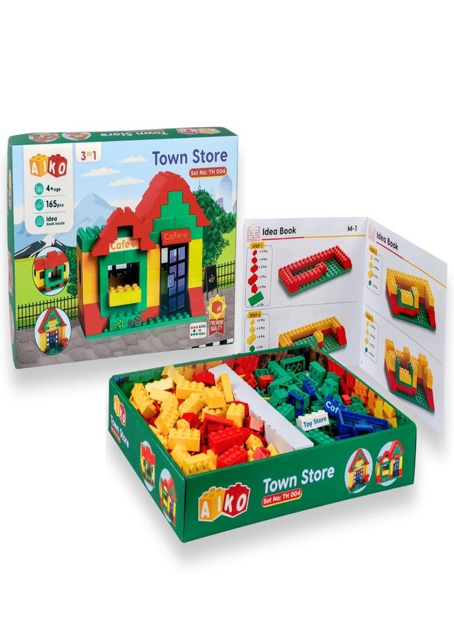 AIKO Town Store Set No.4 | 164 Pcs ABS Plastic Building Blocks| Multi-Colour Construction Toy for Kids | Learning & Educational Blocks with Idea Booklet | Best Gift for Boys & Girls 4+ - Image 1